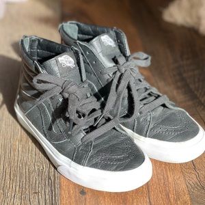 Black Leather Hi Top Vans